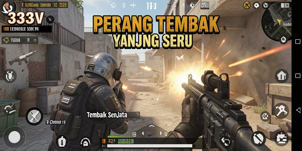 Tampilan antarmuka permainan Tembak Senjata yang menarik.
