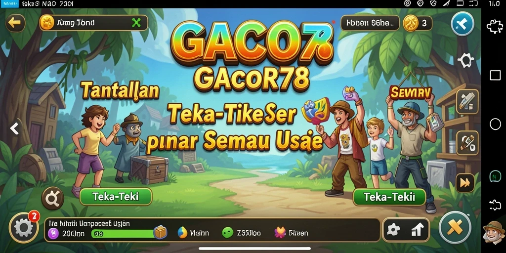 Antarmuka permainan GACOR78 dengan berbagai pilihan teka-teki menantang.