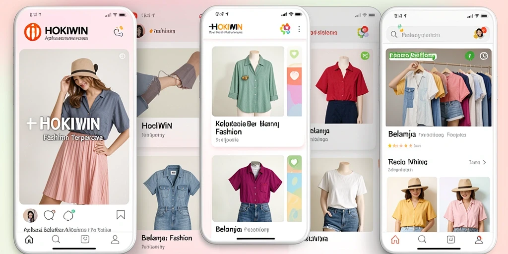 Antarmuka HOKIWIN menampilkan koleksi fashion terbaru dan menarik.