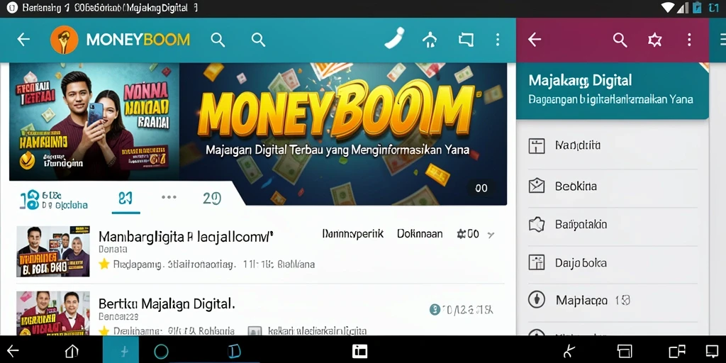 Tampilan antarmuka utama aplikasi MONEYBOOM.