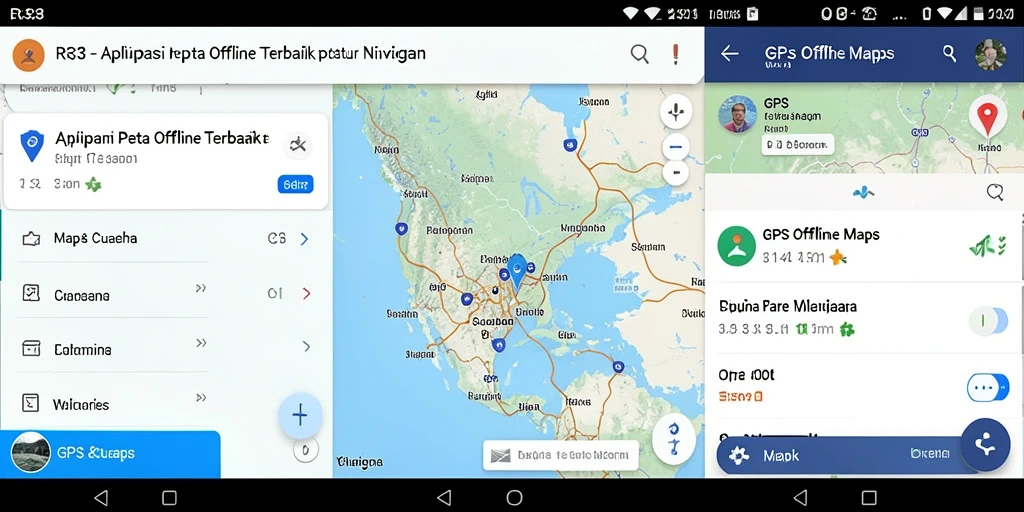 Antarmuka aplikasi GPS Offline RR33 yang intuitif dan informatif.