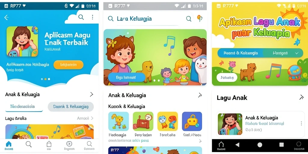 Antarmuka RR777 yang ceria dan menarik untuk anak-anak.