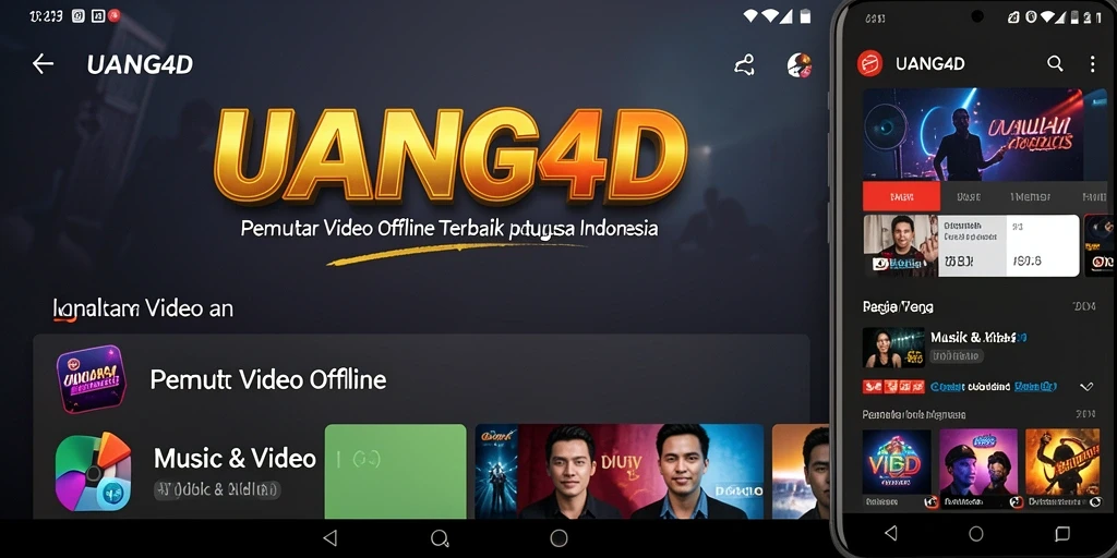 Antarmuka UANG4D yang intuitif untuk pemutaran video offline.