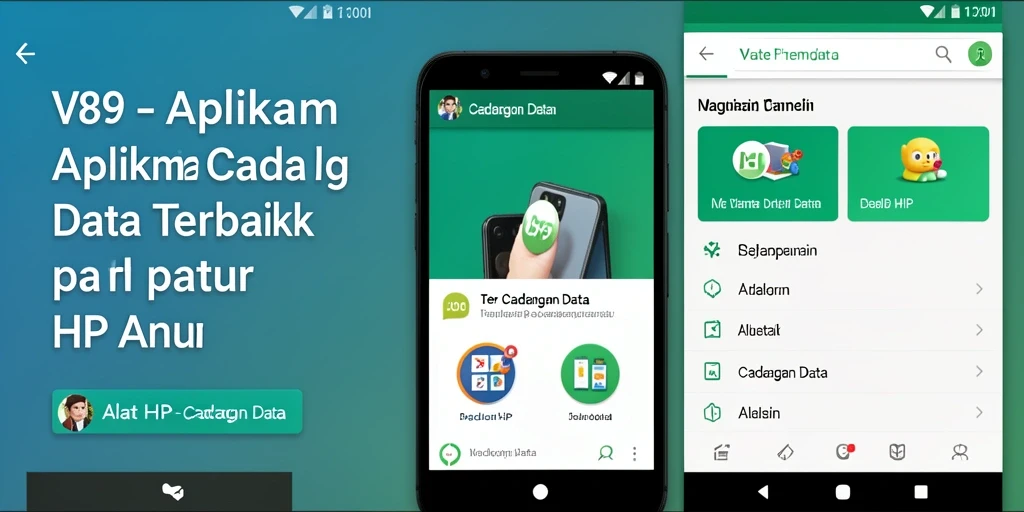 Tampilan antarmuka V89 yang sederhana dan fungsional untuk cadangan data.